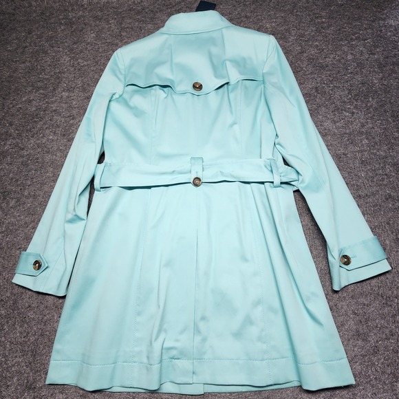Brooks Brothers Womens Pastel Blue Belted Mid Length Trench Coat Lined 4 NWT - Picture 8 of 13